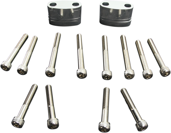 Aluminum Handlebar Riser Kit Silver