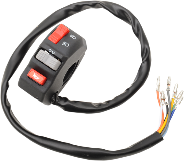 Universal Left-side Handlebar Switch Black, Gray, Red