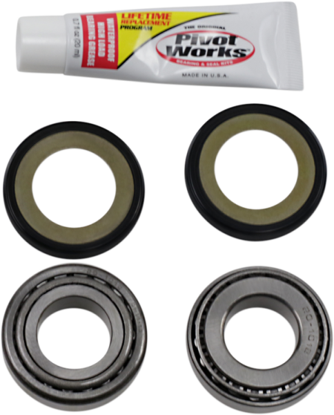Steering Stem Bearing Kit Black, Chrome