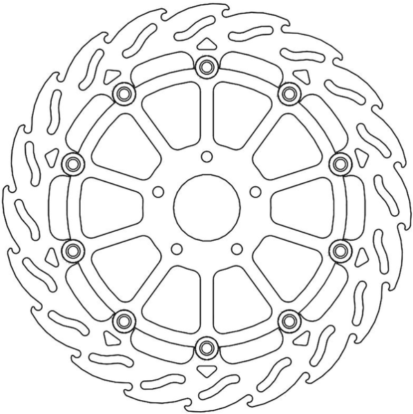 Flame Series Floating Rotor Black, Silver