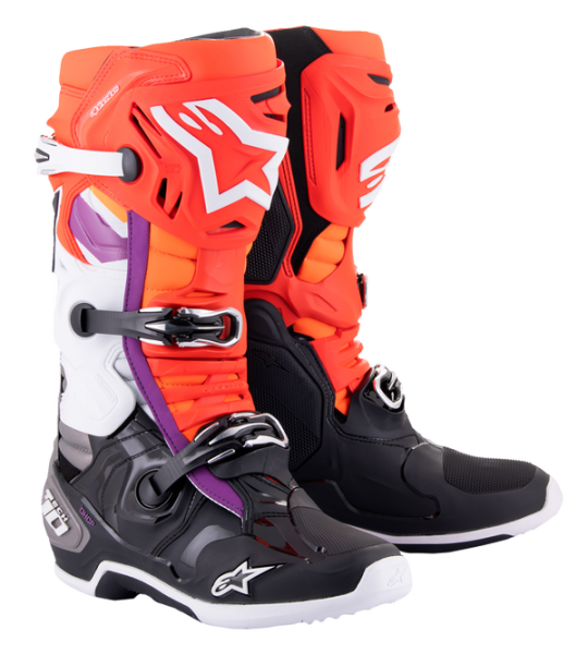 Cizme Alpinestars Tech 10 White/Black/Orange