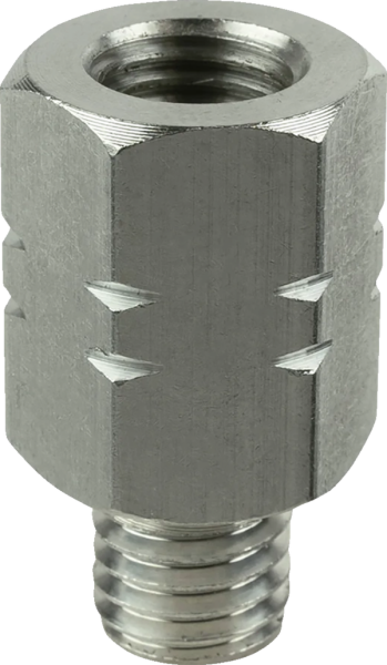 Female M10-1.25 To Male M10-1.5 Thread Adapter 20 Mm Long Silver 