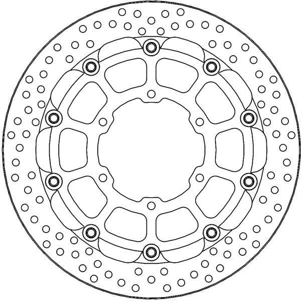 Halo Series T-floater Brake Rotor Black, Stainless Steel