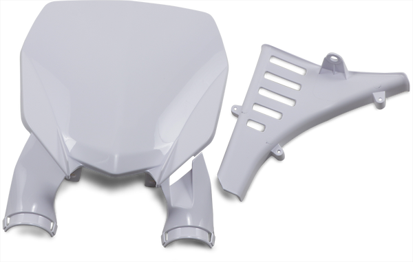 Stadium Number Plate With Fork Guards White