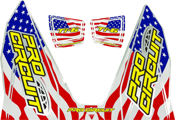 Ti-6 Exhaust Decals Blue, Red, White