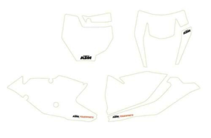 Set stickere pentru numere de concurs KTM 17-19 Alb